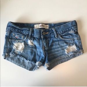 Hollister distressed cut off denim shorts